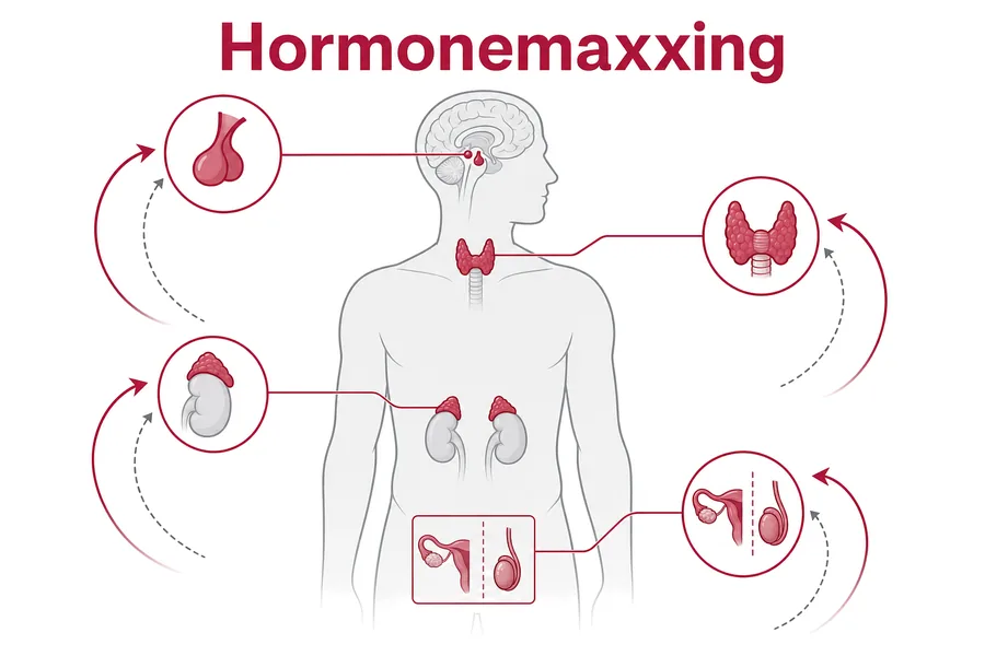 Hormonemaxxing Peptides clinical diagram — Clavicular Peptides